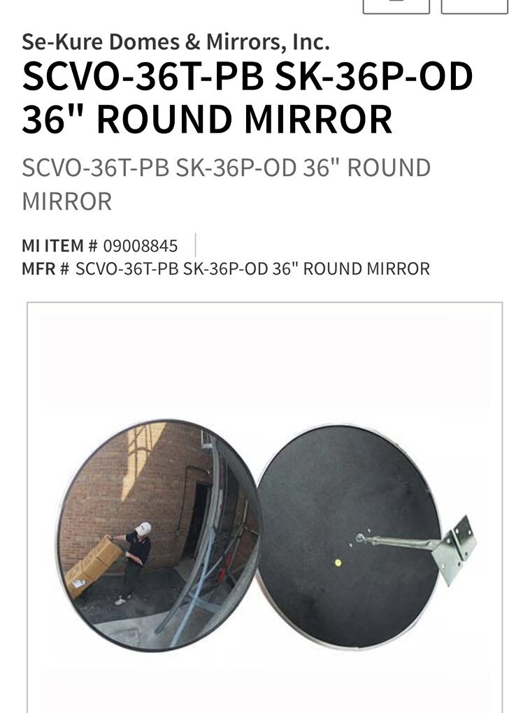 Safty Mirror 36 Wall Mount