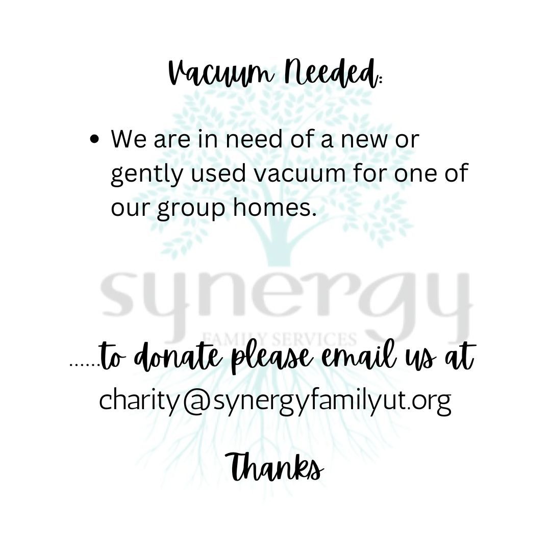 Vacuum Needed -Synergy Family Foundation