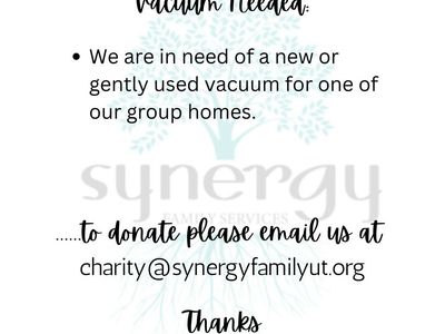 Vacuum Needed -Synergy Family Foundation