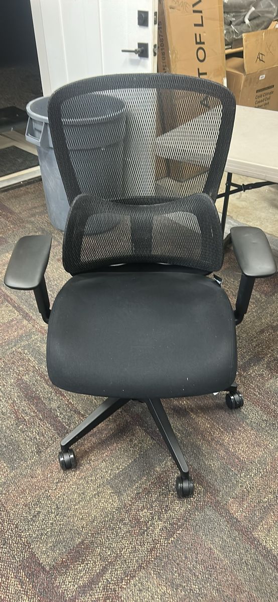 Black Ergonomic Mesh Office Chair with Lumbar Support and Adjustable Arms