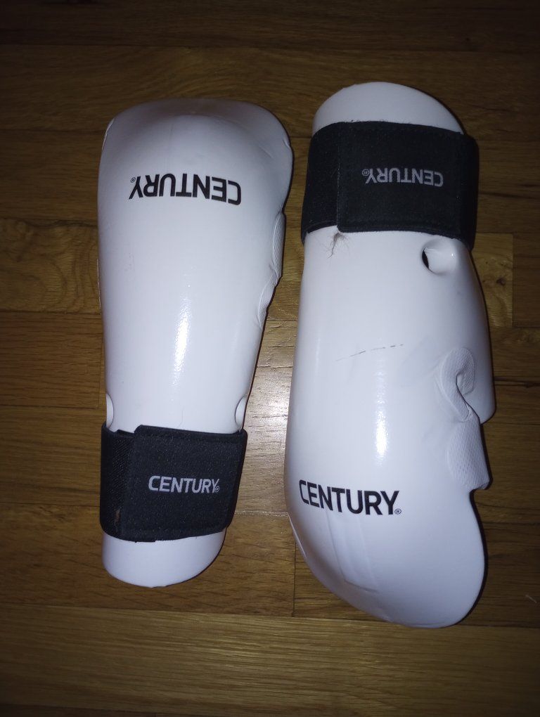 Century Martial Arts Shin & Instep Guards - White/Black, Used