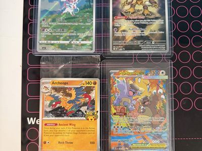 Pokemon TCG Rare Card Lot: Alakazam Promo, Japanese Mega Kangaskhan EX, Sylveon, Sealed Archeops. Can piece out as well.