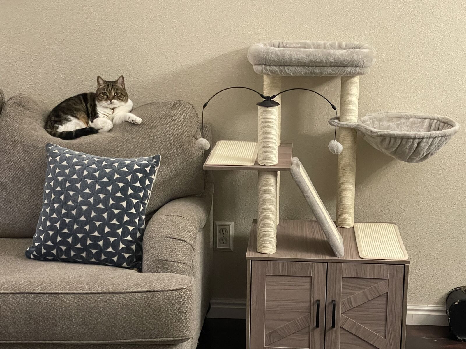 Cat Tree with Litter Box Enclosure