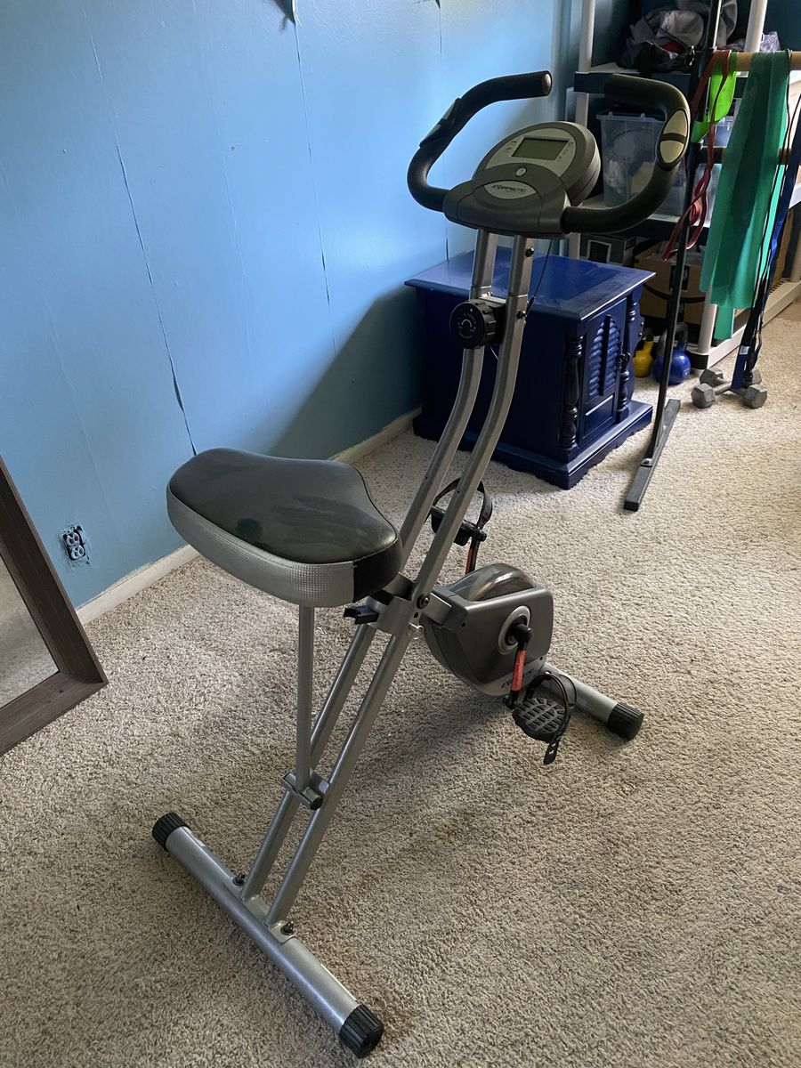 Exerpeutic Therapeutic Fitness Folding Exercise Bike with LCD Display