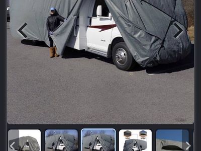 PROTECHTOR Class C RV Cover - Gray, Water Resistant, Adjustable, 25-27ft Long - NEW still in original box