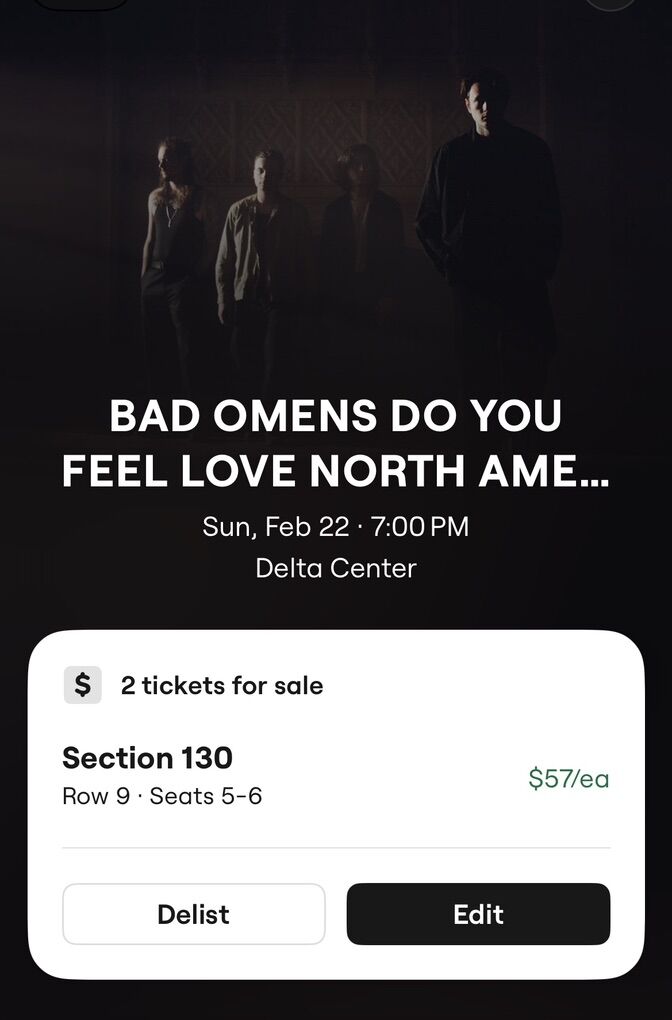 Bad Omens, This Sunday Feb 22nd- 2 Tix
