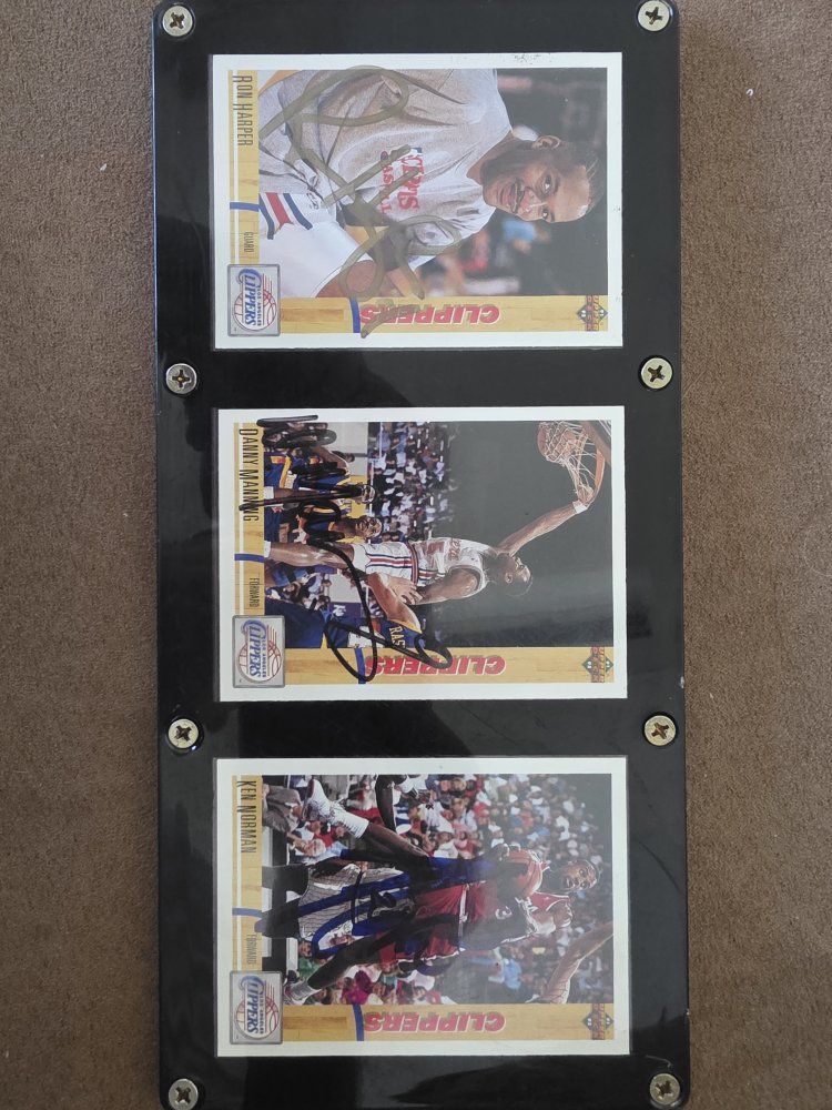 Vintage LA Clippers NBA Basketball Cards - Ron Harper, Danny Manning, Ken Norman - Collector Set. SIGHNED!