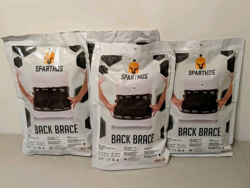 sparthos lumbar support belt M size back brace w/lumbar pad  (4 pieces)