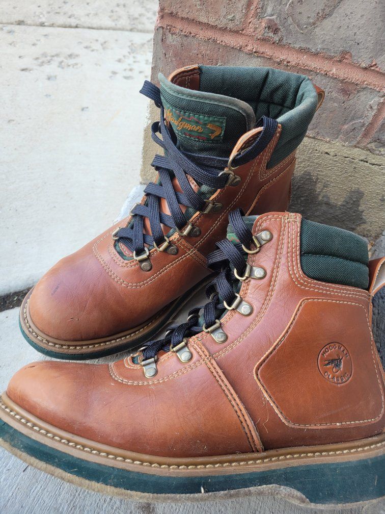 Hodgeman leather wading boots size 9 mens