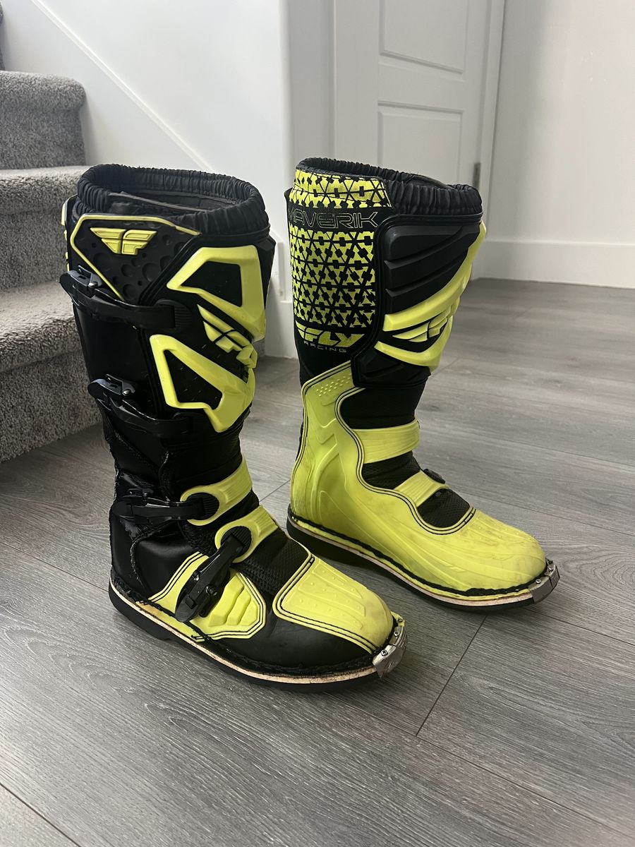 Fly Racing Maverik Motocross Boots | Size 8 | Hi-Viz/Black