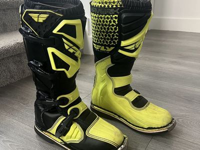 Fly Racing Maverik Motocross Boots | Size 8 | Hi-Viz/Black