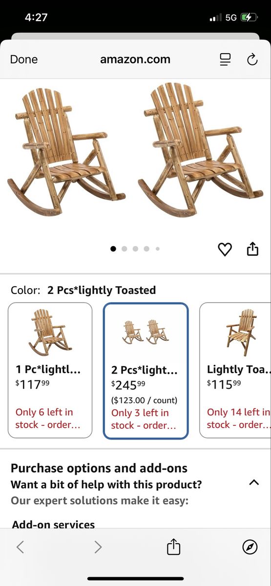 Wood Adirondack Rocking Chair