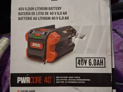 SKIL PWRCORE 40 40V 6.0Ah Lithium Battery with LED Fuel Gauge - New
