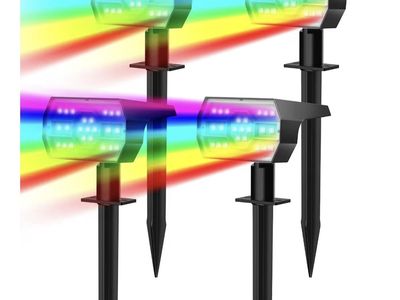 RGB Solar Outdoor Lights — Brand New, Set of 4
