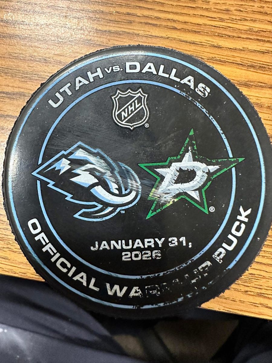 Utah Mammoth vs Dallas Stars Warmup Puck January 31,2026 game.