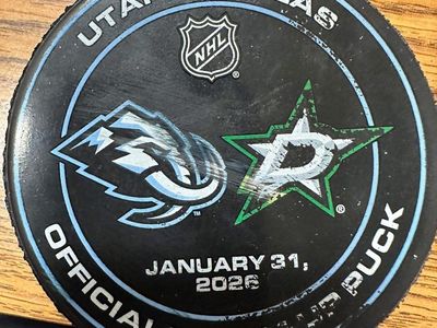 Utah Mammoth vs Dallas Stars Warmup Puck January 31,2026 game.
