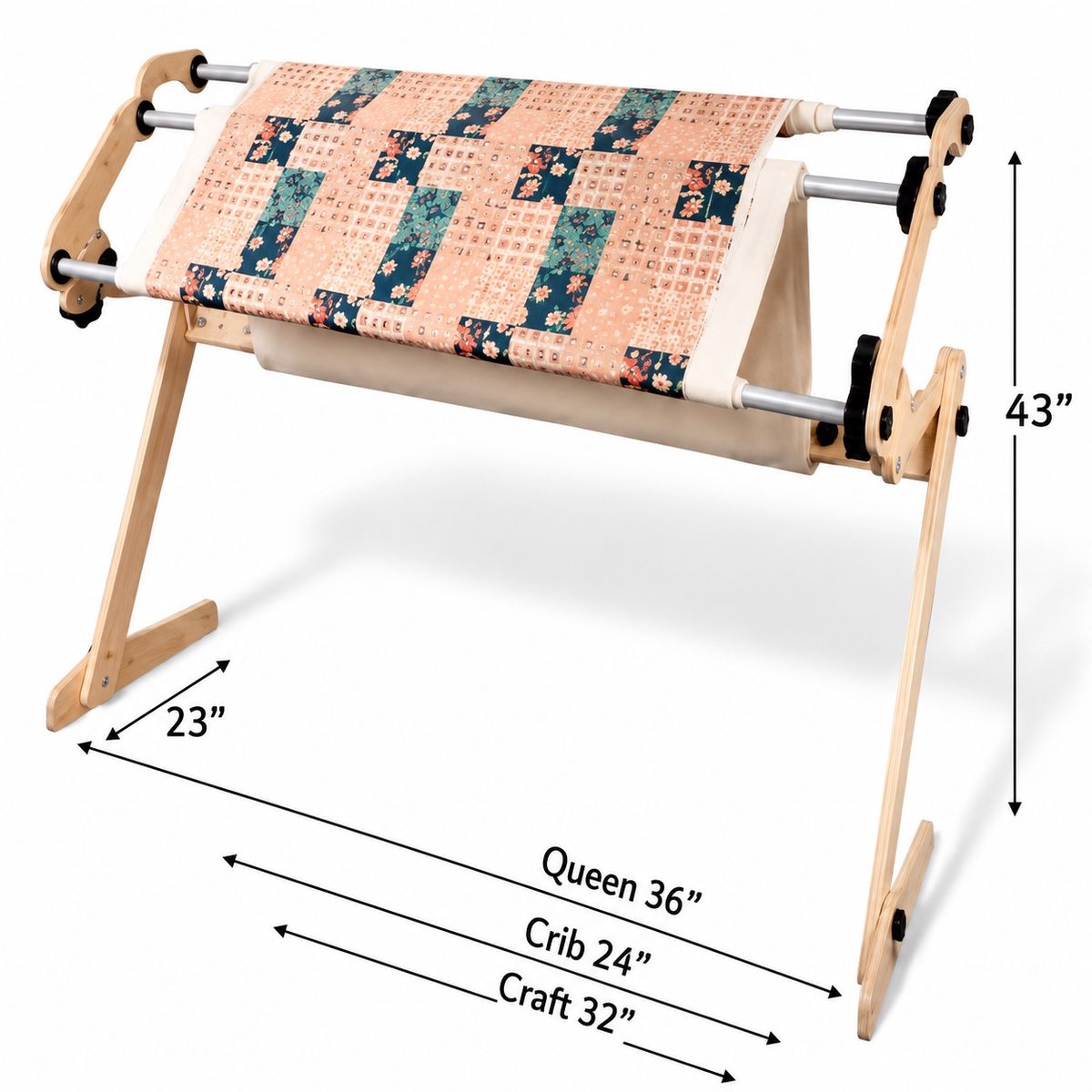 The Grace Company Z44 Pro Quilting Frame - Versatile Wood Frame for Queen, Crib & Craft Projects