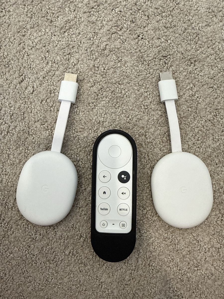 Two Chromecast with Google TV 4K + Remote & Ethernet Adapter