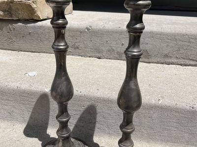 Tall Vintage Silver-Plated Pricket Candlesticks (Pair)