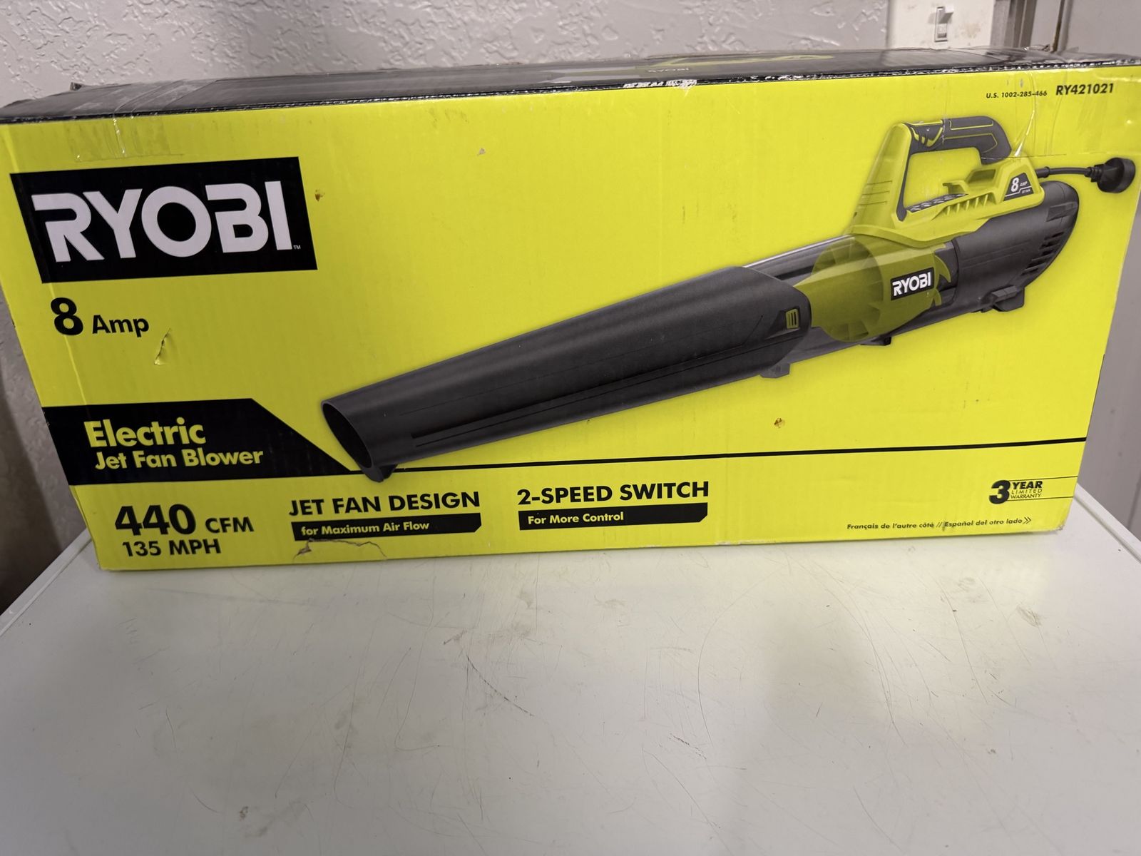 RYOBI 8 Amp Corded Electric Jet Fan Blower
