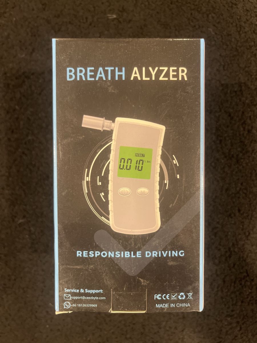 Digital Pocket Sized Breathalyzer - Black or White, Fast 5-Second Results