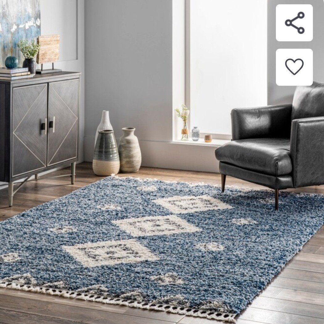 9 x 12 Area Rug - Blue and White