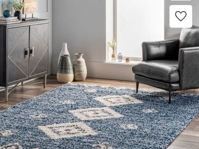 9 x 12 Area Rug - Blue and White