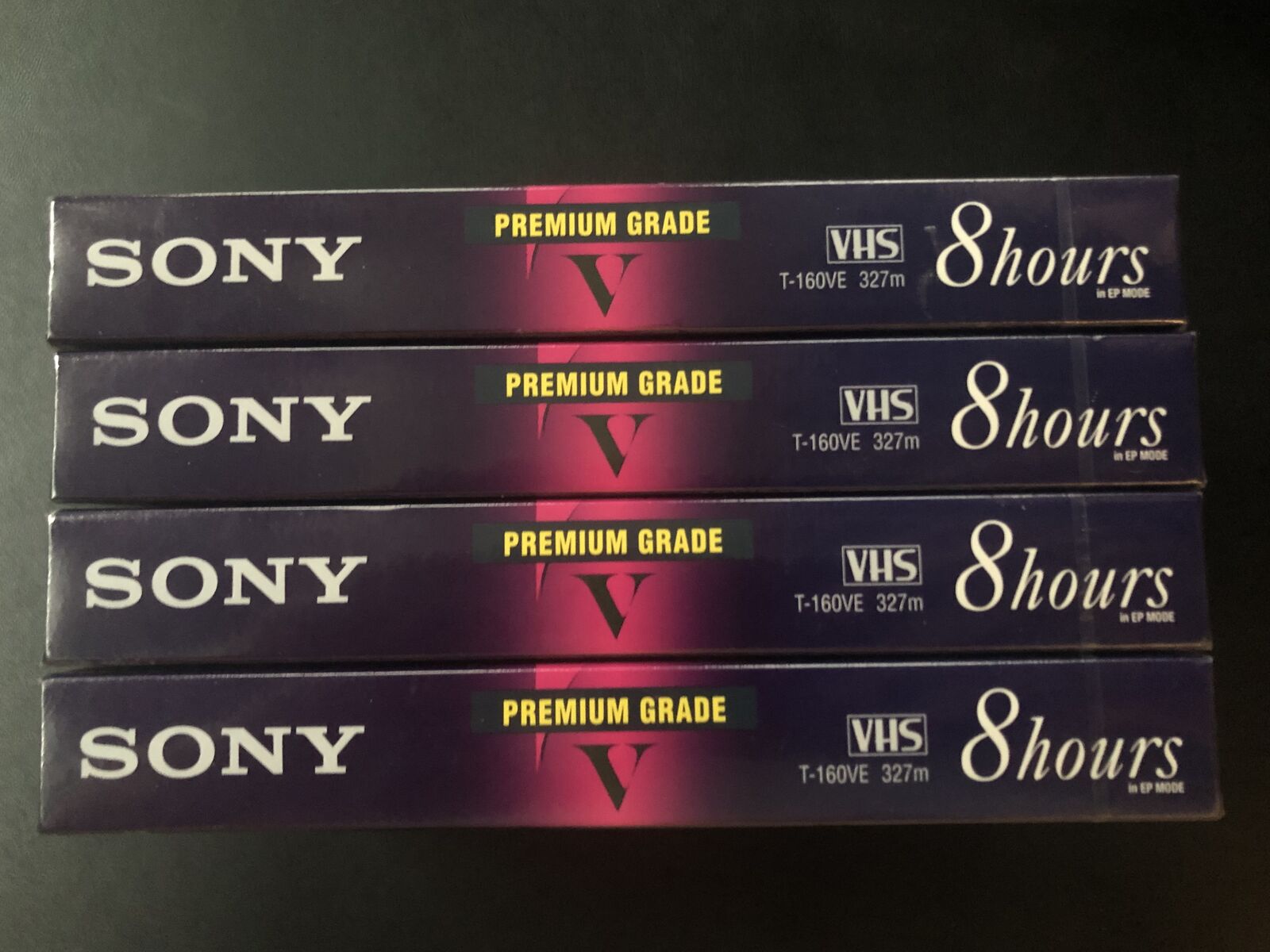 Sony T-160VE Premium Grade Blank VHS Tapes 4 Pack Sealed