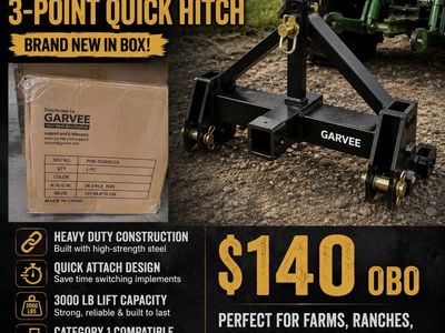 GARVEE PHK-33XK9CCS 3-Point Quick Hitch - 3000lb Lift, Category 1 Compatible, New In Box