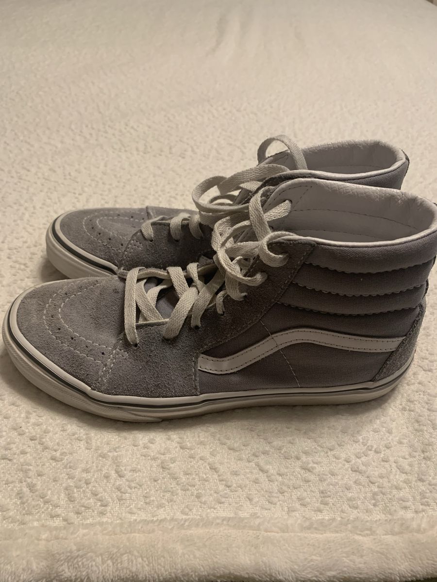 Vans Youth Gray Suede Canvas High Top Sneakers - Size 5