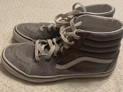 Vans Youth Gray Suede Canvas High Top Sneakers - Size 5