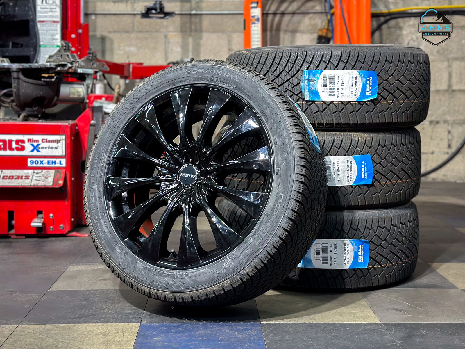 Winter | 235 45 18 Nokian Hakkapeliitta | Tesla Model 3 | 18" Wheel Package | Snow Tires | 235/45r18 | VW | Honda | Subaru