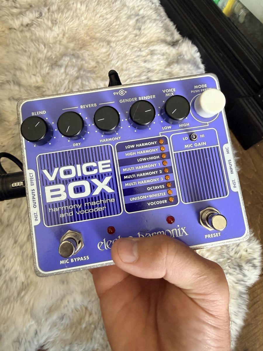 Electro-Harmonix Voice Box Harmony Machine and Vocoder Effects Pedal with Power Supply