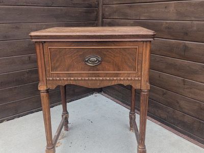 vintage wooden sewing machine cabinet