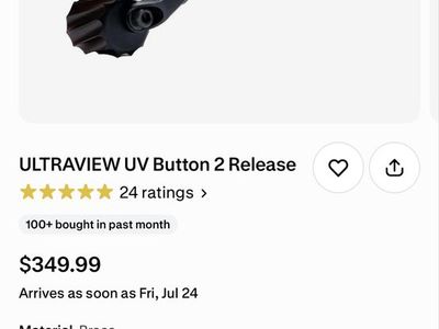 ULTRAVIEW UV Button 2 Standard Archery Release - Brass Gold, Made in USA