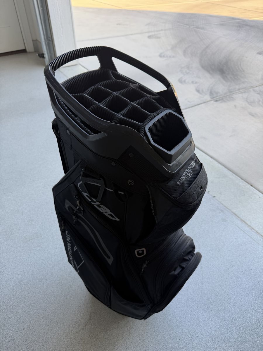 Sun Mountain C-130 Cart Bag - Black, 14-Way Divider, Putter Well, Excellent Condition