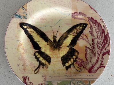 Anthropologie 8" Decorative Butterfly Plate