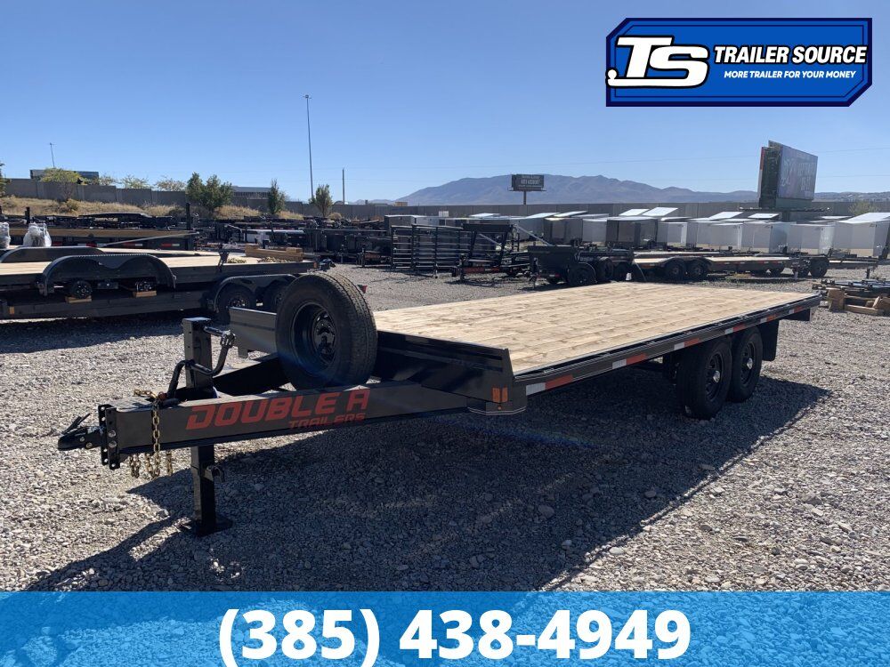 8.5x20 Double A Pro Series HB Deckover Equipment Trailer - 15.4K GVWR Slide Out Ramps