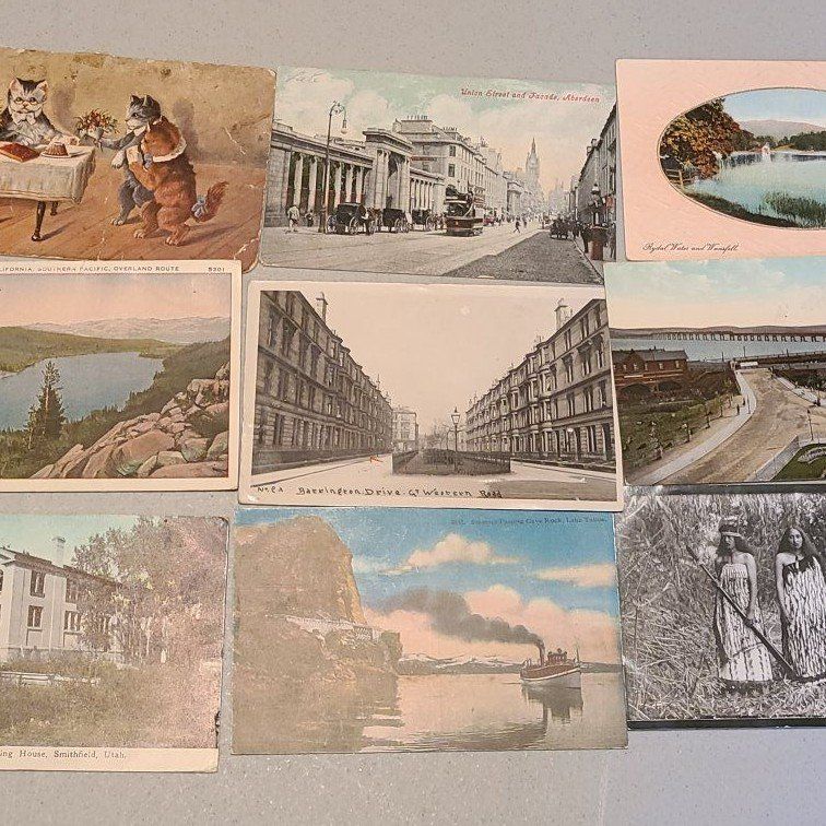 Vintage Postcard Lot - Mixed Scenic, Historical, and Novelty Postcards