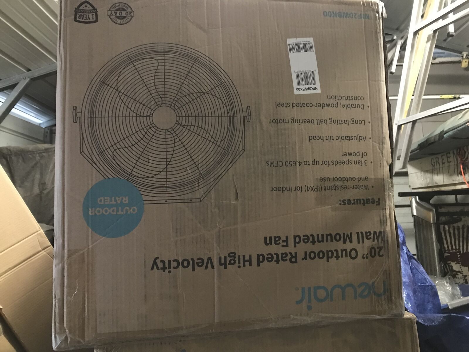 Newair 18" or 20" High Velocity Wall Mounted Fan new in box OUTDOOR RATED WALL FAN