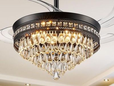 42" Baotree Crystal Chandelier Ceiling Fan with LED Light & Remote – New in Box