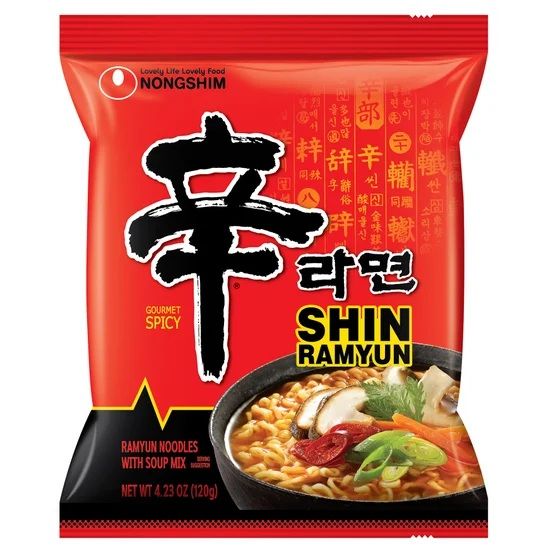 Nongshim Shin Ramyun Noodles with Soup Mix 4..2 oz Single Package 1251429 #90869