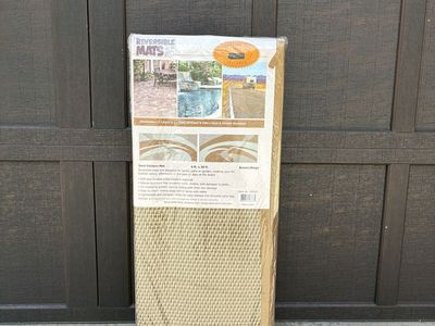 Reversible RV/Patio Mat, 9 ft x 18 ft, Swirl Pattern Brown/Beige, New unopened