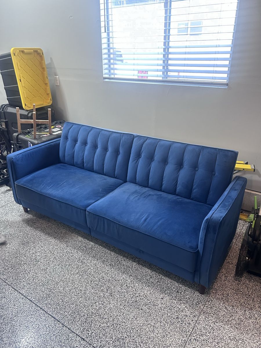 Velvet couch futon