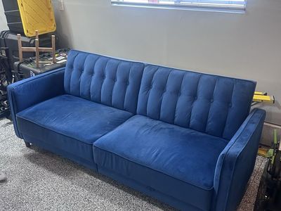 Velvet couch futon