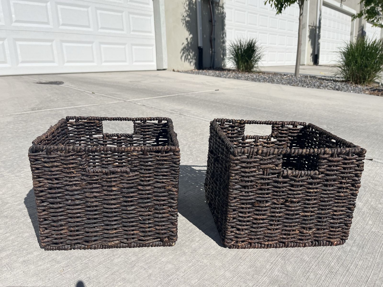 Baskets, Seagrass storage baskets, matching pair