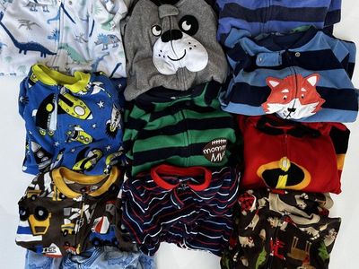 Carter's Boys Size 2T Fleece Footie Pajamas Lot of 11 Assorted