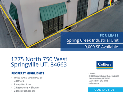 Springville Flex/Warehouse Unit for Lease - 9000 SF