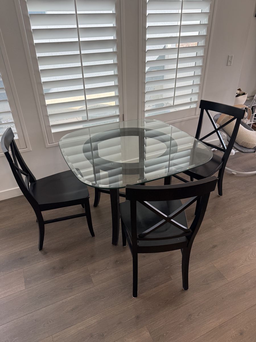 Glass Top Dining Table