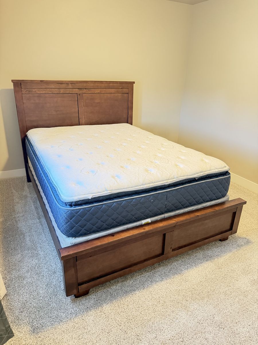 Full bedroom frame with mattress and springs box